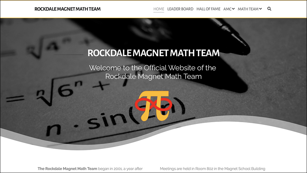 Math Team website image