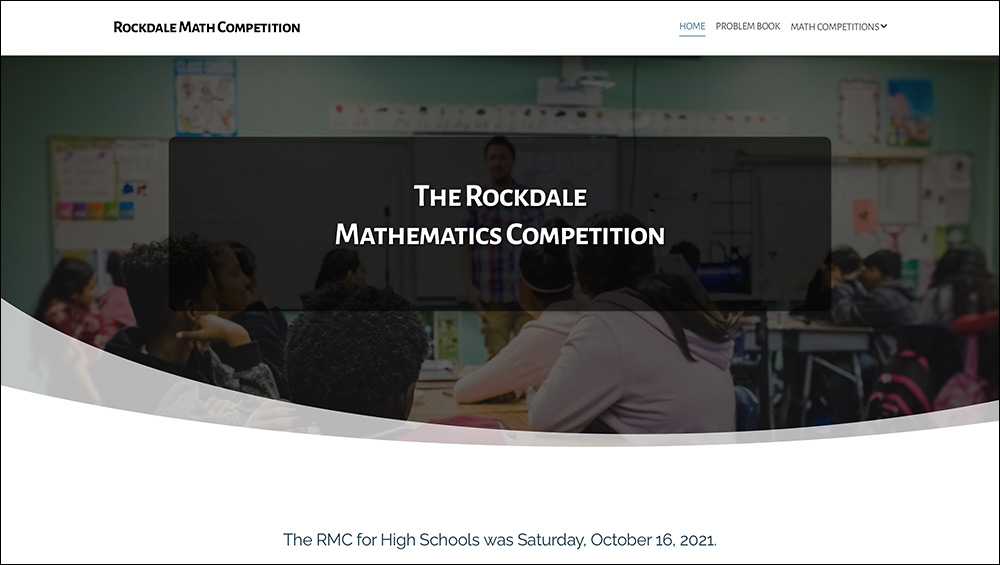 The Rockdale Mathematics Competition website image